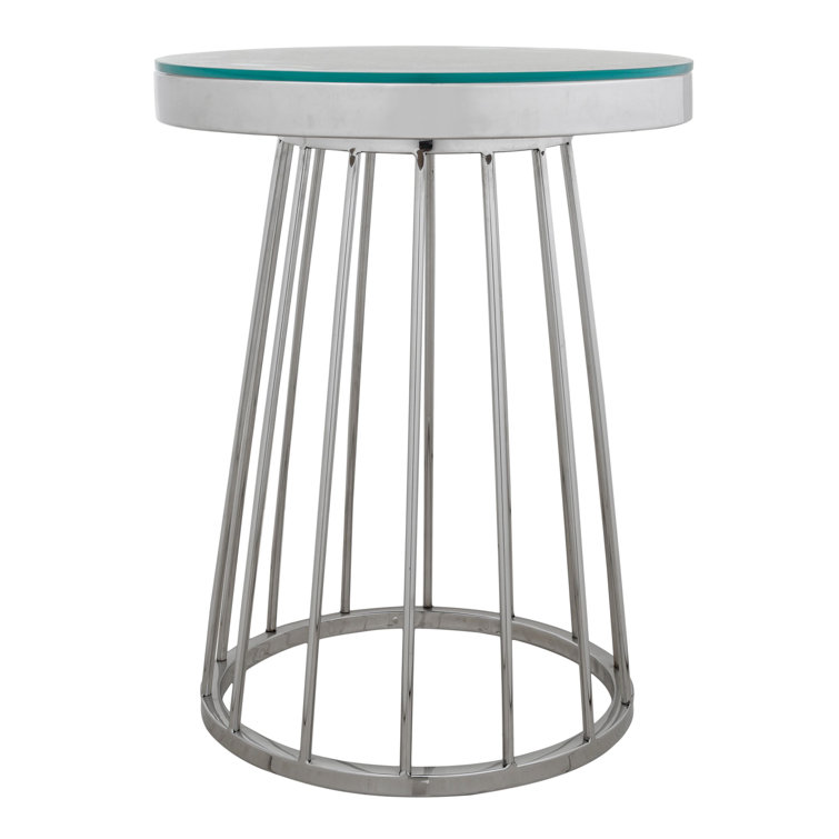 Ebern Designs Round Glass Side Table 45 X 45 X 59 Cm Wayfair.co.uk